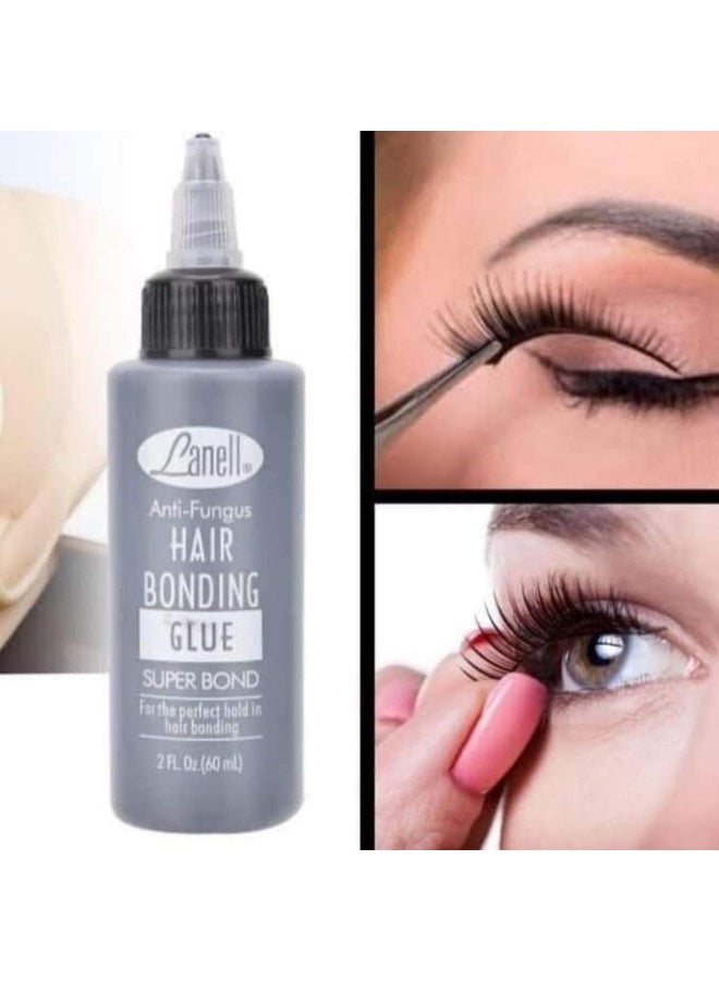 لانيل غراء سوبر بوند المضاد للفطريات لتطويل الشعر - لاصق مقاوم للماء يدوم طويلاً لتركيب الشعر المستعار بسرعة، وتثبيت الشعر المستعار، وتصفيف الشعر في الصالونات، تركيبة خفيفة الوزن وغير لزجة مع طرف دقيق، 1 أونصة - Image 2